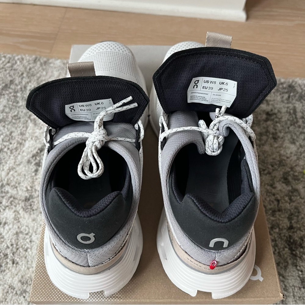 ON Running Cloudnova Women Shoes Size 8 White Sand - Picture 11 of 12
